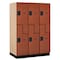 Salsbury Industries 2 Tier 'S' Designer Locker, 54"Wx76"Hx24"D, 6 Door, Cherry 18-27364CHE - alternate 1
